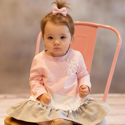 Daga pink & grey baby dress